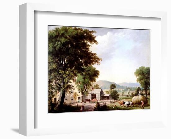 Haying at Jones Inn, 1854-George Henry Durrie-Framed Giclee Print