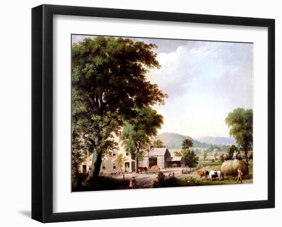 Haying at Jones Inn, 1854-George Henry Durrie-Framed Giclee Print