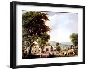 Haying at Jones Inn, 1854-George Henry Durrie-Framed Giclee Print