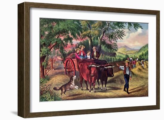 Haying Time, the First Load, 1868-Currier & Ives-Framed Giclee Print