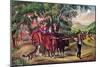 Haying Time, the First Load, 1868-Currier & Ives-Mounted Giclee Print
