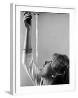 Hayley Mills Attempting to Eat Spaghetti-Ralph Crane-Framed Photographic Print