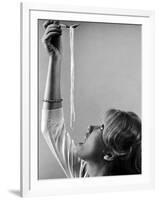 Hayley Mills Attempting to Eat Spaghetti-Ralph Crane-Framed Photographic Print