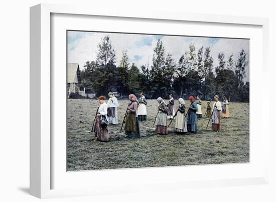 Haymaking around Moscow, Russia, C1890-Gillot-Framed Giclee Print