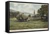 Haymaking at Ambleside, Lake District-null-Framed Stretched Canvas