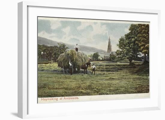 Haymaking at Ambleside, Lake District-null-Framed Photographic Print