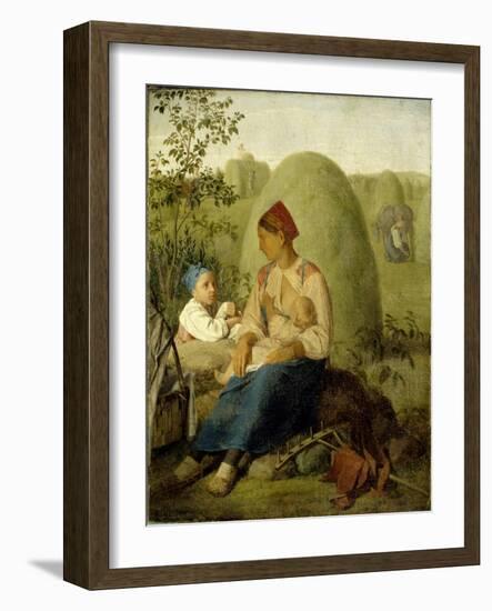 Haymaking, before 1827-Alexei Gavrilovich Venetsianov-Framed Giclee Print