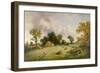 Haymaking in Hampshire-James Edwin Meadows-Framed Giclee Print