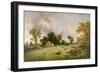 Haymaking in Hampshire-James Edwin Meadows-Framed Giclee Print