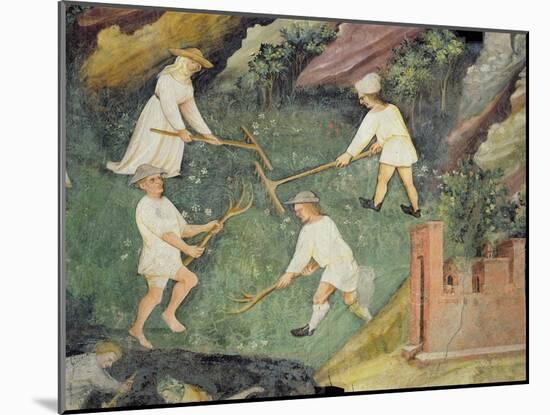 Haymaking in the Month of June, Detail (Fresco)-Maestro Venceslao-Mounted Giclee Print
