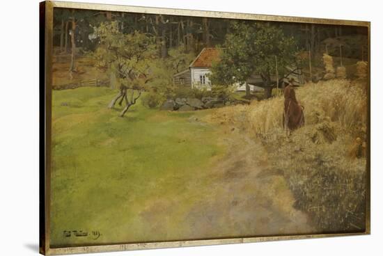 Haymaking, Stord, 1889-Fritz Thaulow-Stretched Canvas