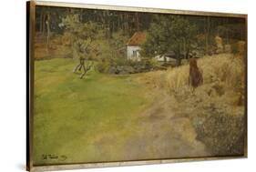 Haymaking, Stord, 1889-Fritz Thaulow-Stretched Canvas