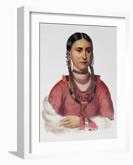 Hayne Hudjuhini or the 'Eagle of Delight', Illustration from 'The Indian Tribes of North America,…-Charles Bird King-Framed Giclee Print