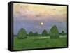 Hayricks at Dusk, 1899-Isaak Ilyich Levitan-Framed Stretched Canvas