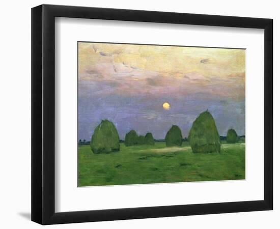 Hayricks at Dusk, 1899-Isaak Ilyich Levitan-Framed Giclee Print