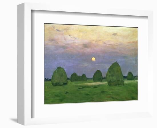 Hayricks at Dusk, 1899-Isaak Ilyich Levitan-Framed Giclee Print