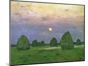 Hayricks at Dusk, 1899-Isaak Ilyich Levitan-Mounted Giclee Print