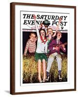 "Hayride," Saturday Evening Post Cover, September 30, 1933-Alan Foster-Framed Giclee Print