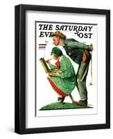 "Hayseed Critic" Saturday Evening Post Cover, July 21,1928-Norman Rockwell-Framed Premium Giclee Print