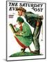 "Hayseed Critic" Saturday Evening Post Cover, July 21,1928-Norman Rockwell-Mounted Premium Giclee Print