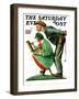 "Hayseed Critic" Saturday Evening Post Cover, July 21,1928-Norman Rockwell-Framed Giclee Print