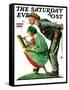 "Hayseed Critic" Saturday Evening Post Cover, July 21,1928-Norman Rockwell-Framed Stretched Canvas