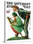 "Hayseed Critic" Saturday Evening Post Cover, July 21,1928-Norman Rockwell-Stretched Canvas