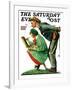 "Hayseed Critic" Saturday Evening Post Cover, July 21,1928-Norman Rockwell-Framed Giclee Print