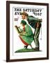 "Hayseed Critic" Saturday Evening Post Cover, July 21,1928-Norman Rockwell-Framed Giclee Print