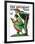 "Hayseed Critic" Saturday Evening Post Cover, July 21,1928-Norman Rockwell-Framed Giclee Print