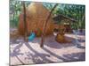 Haystack, And Girl on a Swing, Kerala , 2005-Andrew Macara-Mounted Giclee Print