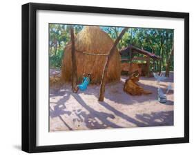 Haystack, And Girl on a Swing, Kerala , 2005-Andrew Macara-Framed Giclee Print