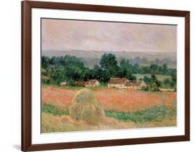 Haystack at Giverny, 1886-Claude Monet-Framed Art Print