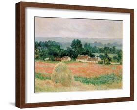 Haystack at Giverny, 1886-Claude Monet-Framed Giclee Print