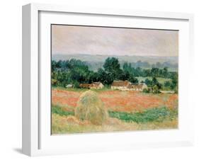 Haystack at Giverny, 1886-Claude Monet-Framed Giclee Print