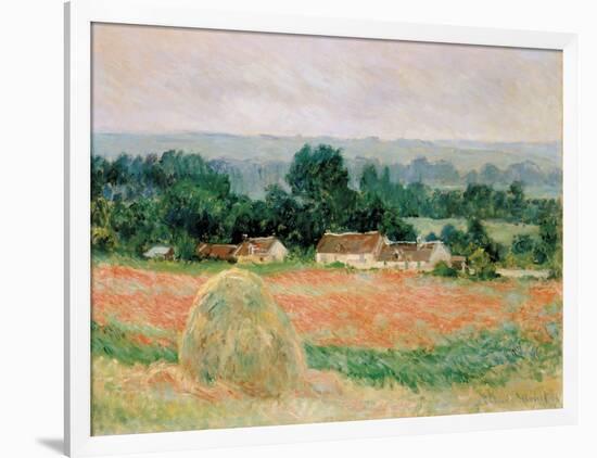 Haystack at Giverny, 1886-Claude Monet-Framed Giclee Print