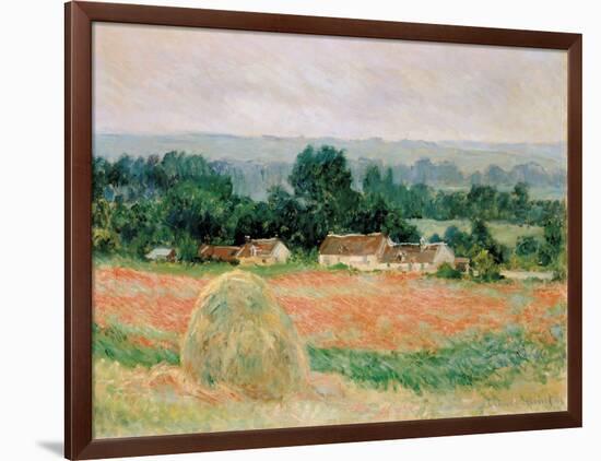 Haystack at Giverny, 1886-Claude Monet-Framed Giclee Print