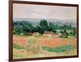 Haystack at Giverny, 1886-Claude Monet-Framed Giclee Print