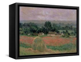 Haystack at Giverny, 1886-Claude Monet-Framed Stretched Canvas