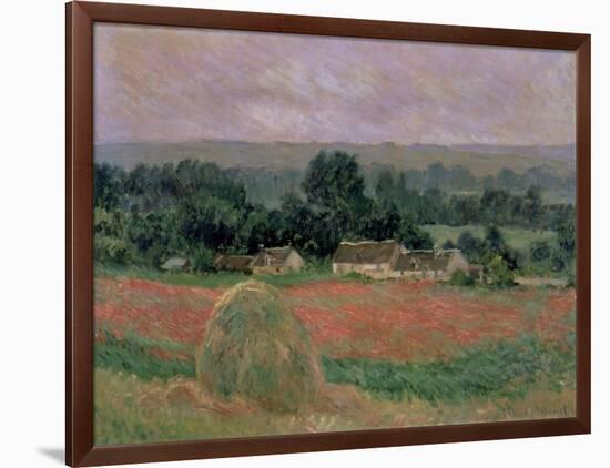 Haystack at Giverny, 1886-Claude Monet-Framed Giclee Print