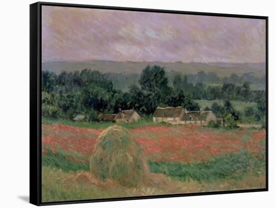 Haystack at Giverny, 1886-Claude Monet-Framed Stretched Canvas
