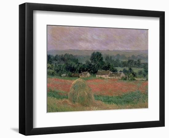 Haystack at Giverny, 1886-Claude Monet-Framed Giclee Print