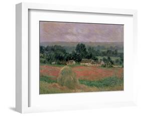 Haystack at Giverny, 1886-Claude Monet-Framed Giclee Print