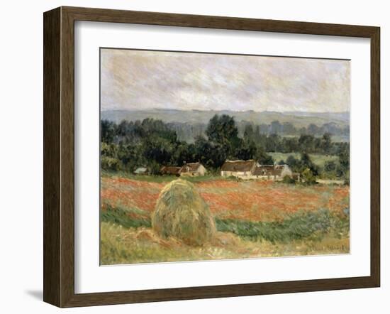 Haystack at Giverny, 1886-Claude Monet-Framed Giclee Print