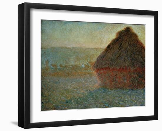 Haystack at Sunset-Claude Monet-Framed Giclee Print