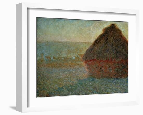 Haystack at Sunset-Claude Monet-Framed Giclee Print