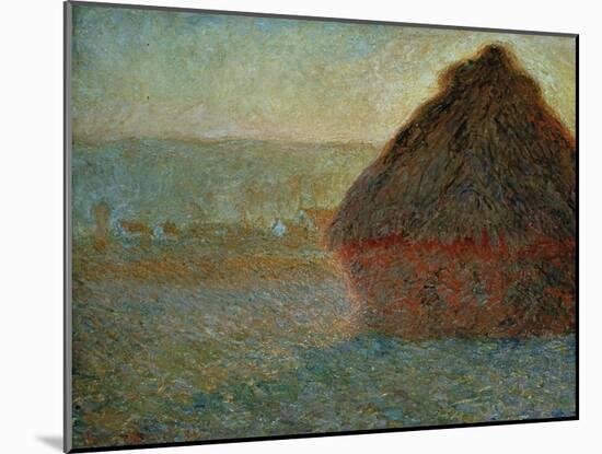 Haystack at Sunset-Claude Monet-Mounted Giclee Print