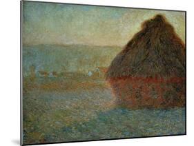 Haystack at Sunset-Claude Monet-Mounted Giclee Print