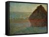 Haystack at Sunset-Claude Monet-Framed Stretched Canvas
