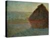 Haystack at Sunset-Claude Monet-Stretched Canvas